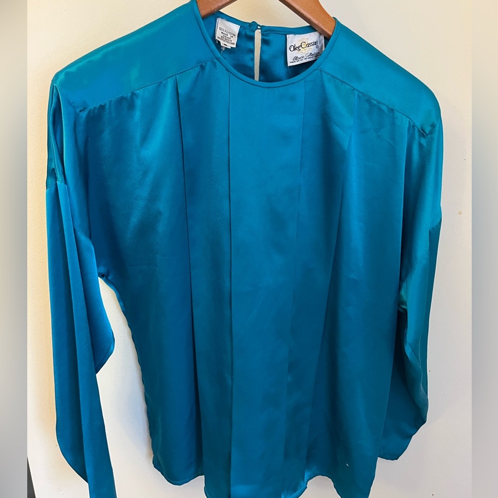 80's Vintage Oleg Cassini Blouse Collection (Teal)